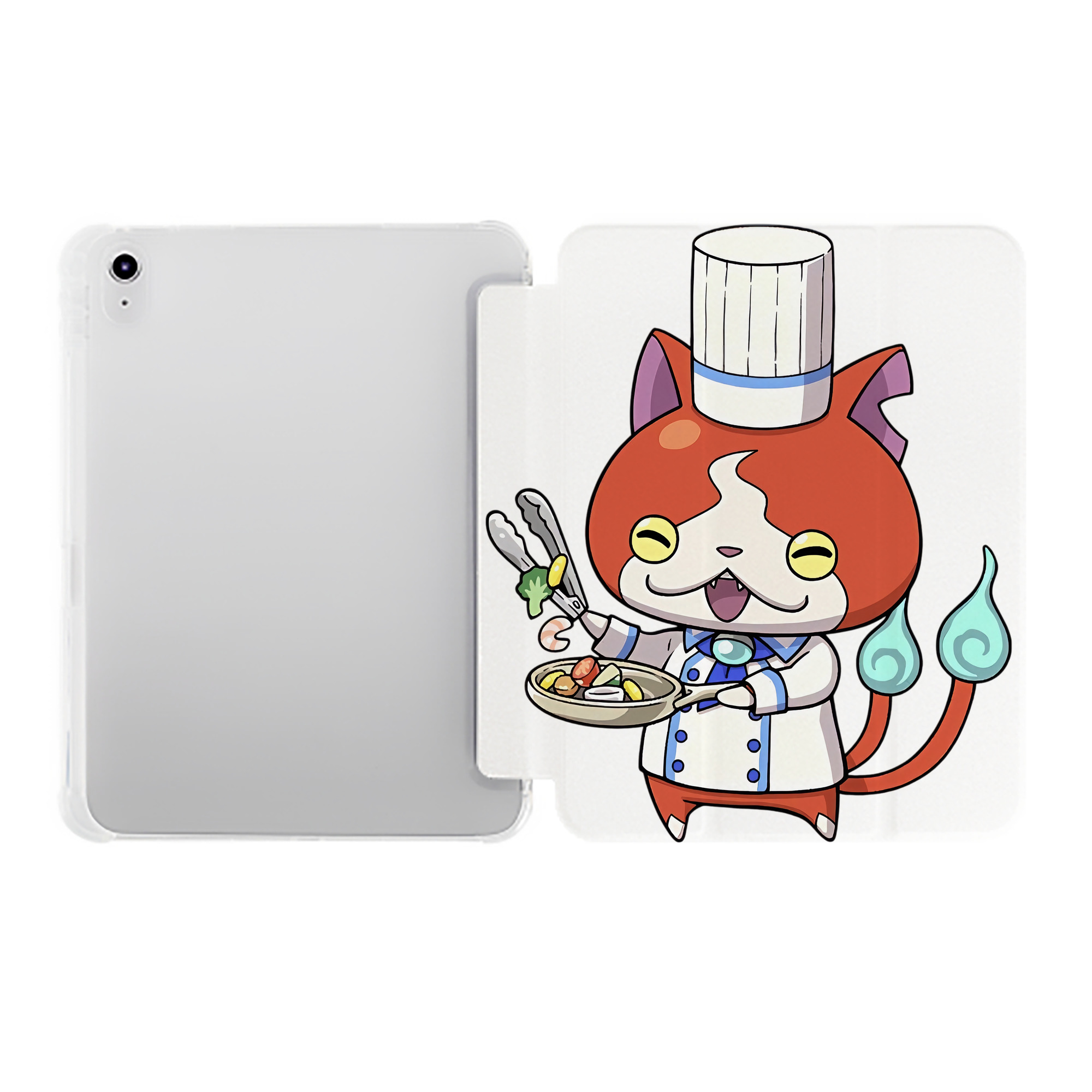 （画像用） 妖怪ウォッチ Yo-kai Watch IPad ケース ペン収納付き 三つ折りスタンド PUレザー×シリコン 対応機種9.5/10.5/10.9インチ